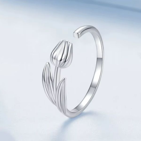 Damenring in Tulpenform Ringsilber