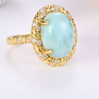Damenring mit natürlichem Larimar-Stein