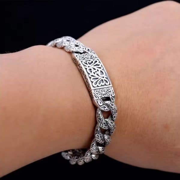 Echtes-Silber-Vintage-Armband