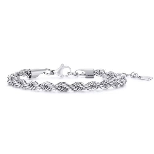 Edelstahl Armband für Herren Ringsilber