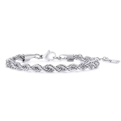 Edelstahl Armband für Herren Ringsilber