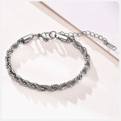 Edelstahl Armband für Herren Ringsilber