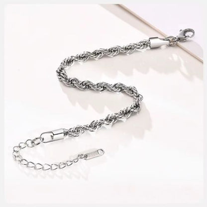 Edelstahl Armband für Herren Ringsilber