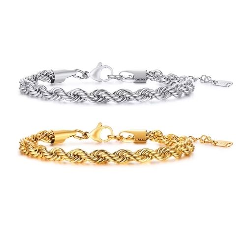 Edelstahl Armband für Herren Ringsilber