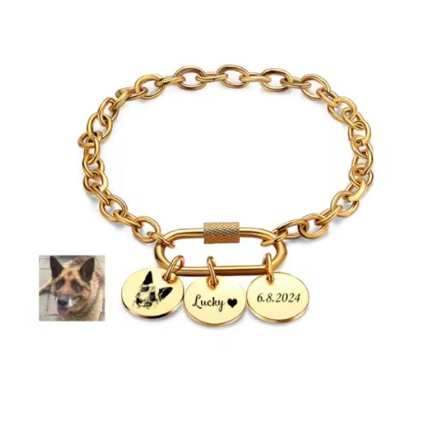 Edelstahl Armband mit Gravur - Ringsilber