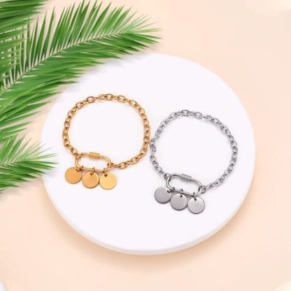 Edelstahl Armband mit Gravur - Ringsilber