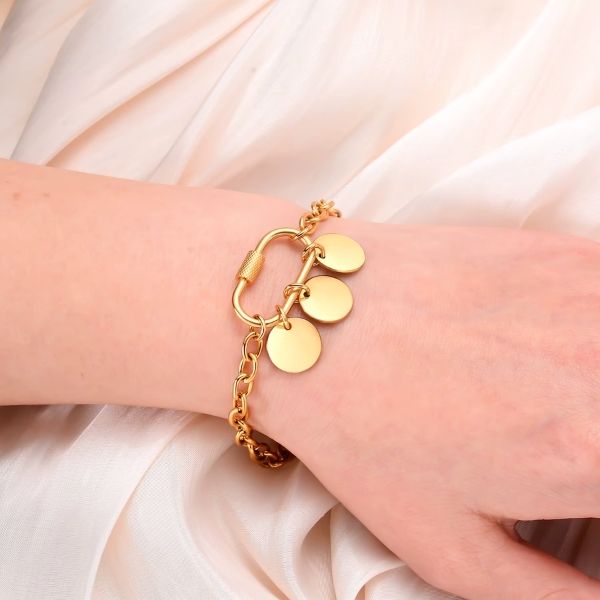 Edelstahl Armband mit Gravur - Ringsilber