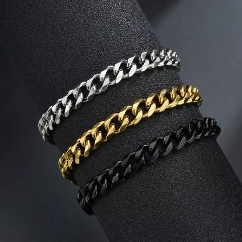 Edelstahl Armbänder für Männer Ringsilber