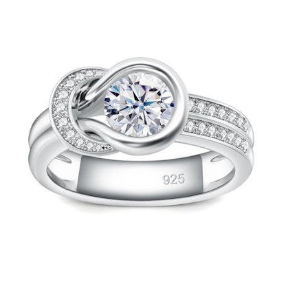 Eleganter Bogenknoten Ring - Ringsilber