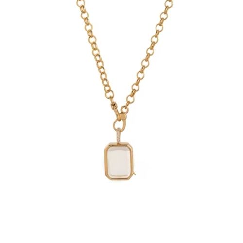 Erinnerungs Medaillon Kette – Transparenter Anhänger Ringsilber
