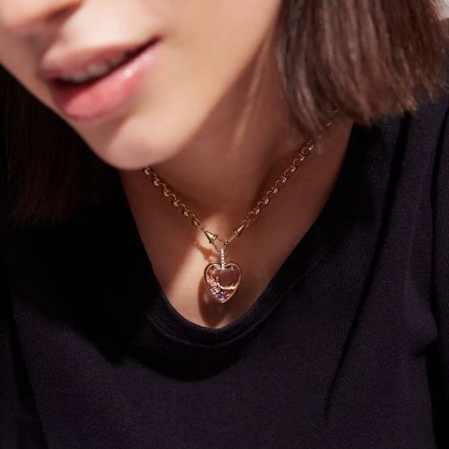 Erinnerungs Medaillon Kette – Transparenter Anhänger Ringsilber