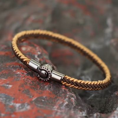 Ethnisches Seil Armband für Damen und Herren Ringsilber