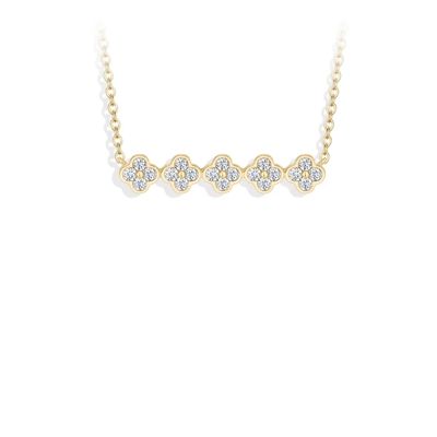 Fünf Blumen Halskette Ringsilber