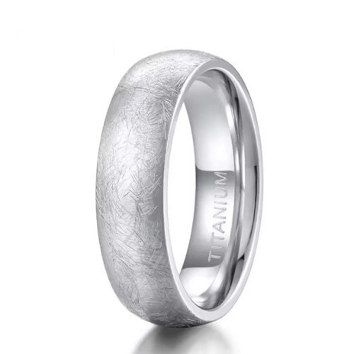 Gebürstete Eheringe mit speziellem Kratz Design Ringsilber