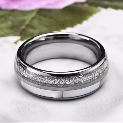 Graue Eheringe für Paare Ringsilber
