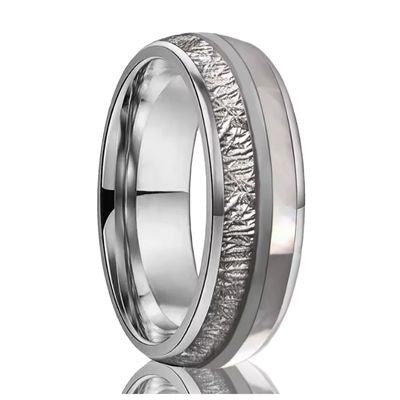 Graue Eheringe für Paare Ringsilber