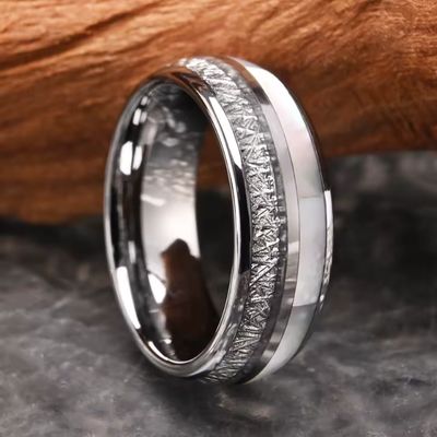 Graue Eheringe für Paare Ringsilber