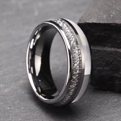 Graue Eheringe für Paare Ringsilber