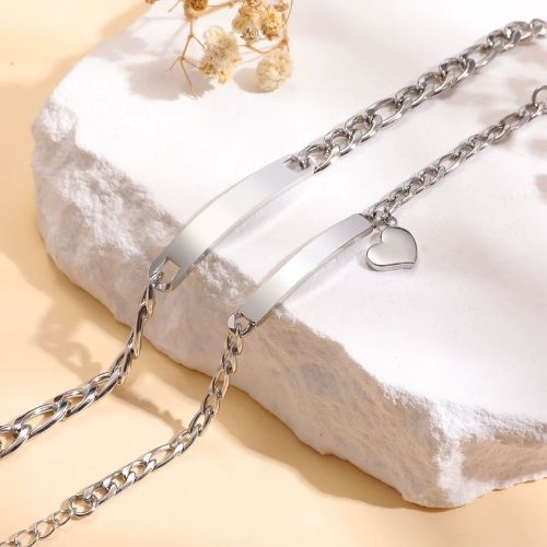 Gravierte Armbänder für Paare Ringsilber