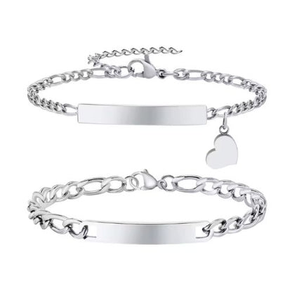 Gravierte Armbänder für Paare Ringsilber