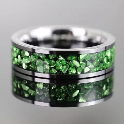 Green Modern Eheringe Ringsilber