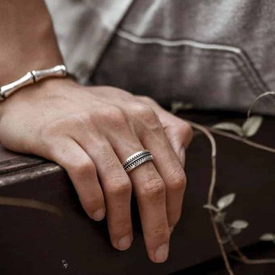 Größenverstellbarer Herren Ring aus 925er Silber Ringsilber