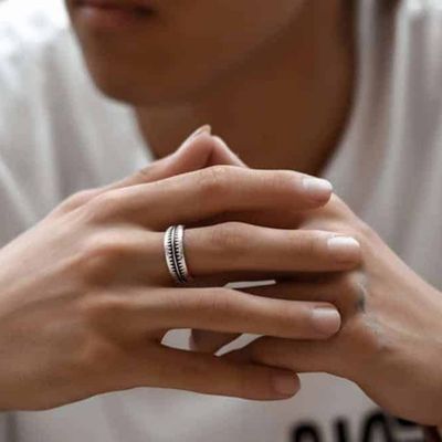 Größenverstellbarer Herren Ring aus 925er Silber Ringsilber