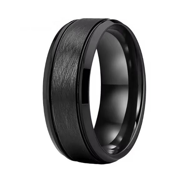 Günstiger schwarzer Ehering - Ringsilber