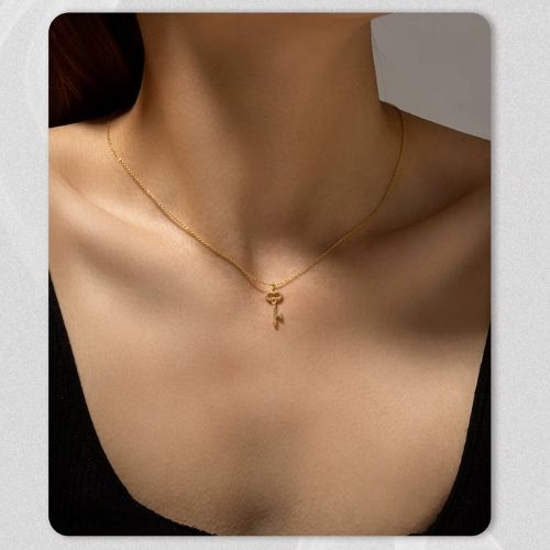 Halskette mit Schlüsselsymbol Ringsilber