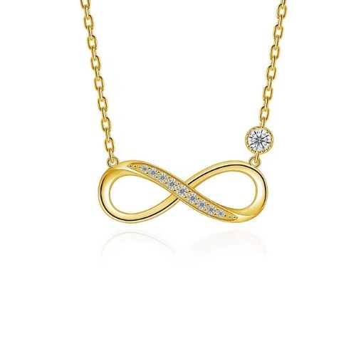 Halskette mit Stein und Unendlichkeitssymbol Ringsilber