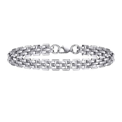 Handgefertigtes Stahl Armband Ringsilber