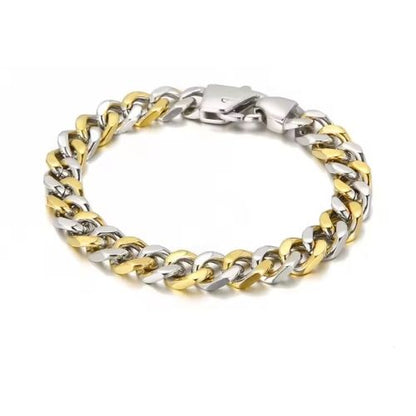 Herren Armband aus Silber und Gelb Ringsilber