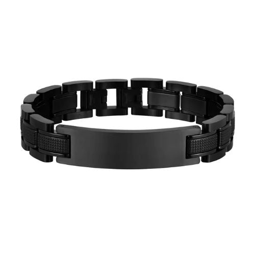 Herren Armband mit Gravur Edelstahl Ringsilber