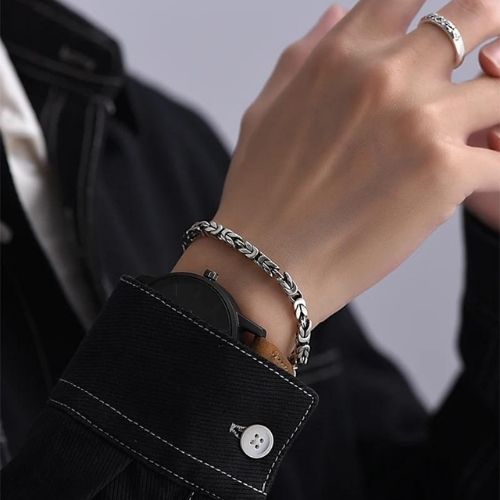 Herren-Armbander-aus-echtem-Silber