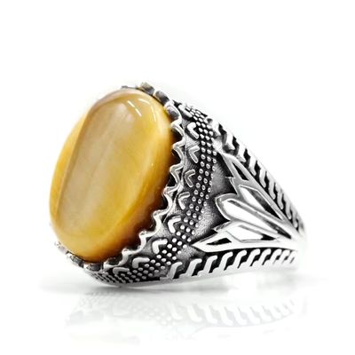 Herrenring mit Tigerauge Ringsilber