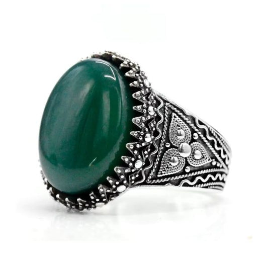 Herren-ringe-aus-naturlichem-grunem-Achat