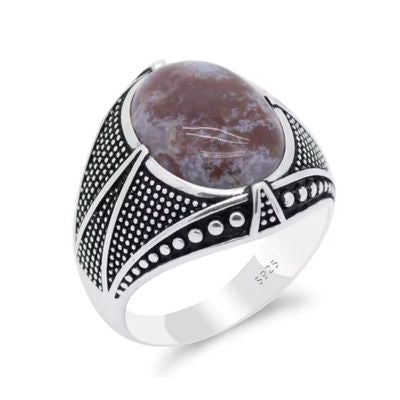 Herrenring mit Onyx Stein Ringsilber