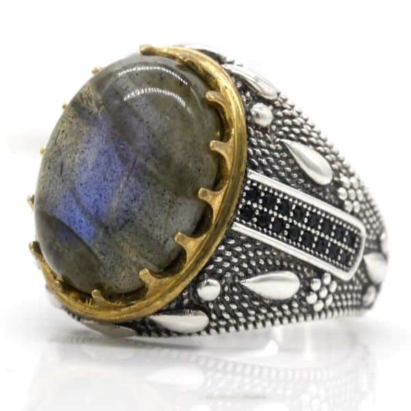 Herrenring mit großem Stein Ringsilber