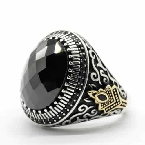 Herrenring aus schwarzem Zirkonium Ringsilber