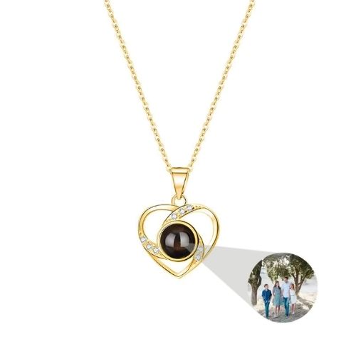 Herzförmige kette mit bild für Damen Ringsilber