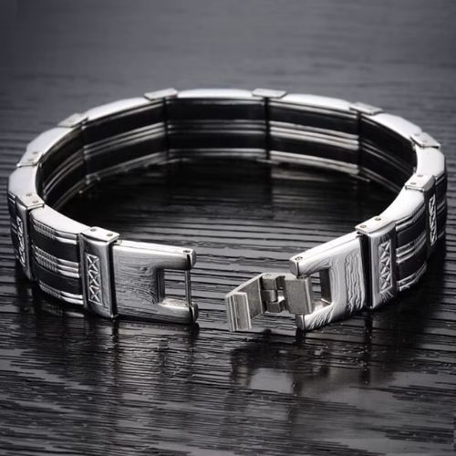 Hochwertiges Edelstahl Armband Ringsilber