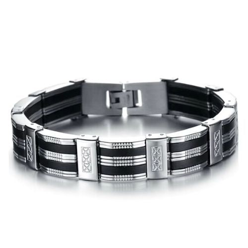 Hochwertiges Edelstahl Armband Ringsilber