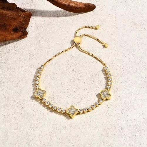 Kleeblatt Armband für Frau Ringsilber