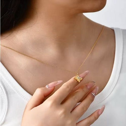 Kleeblatt Kette Ringsilber