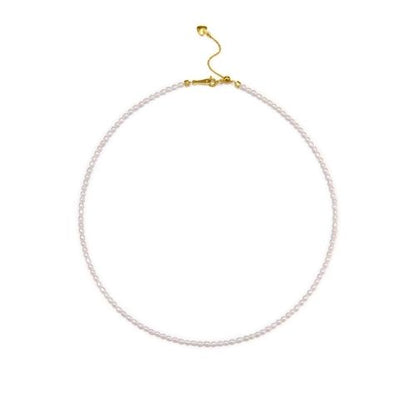 Kleine Süßwasserperlen Kette Ringsilber