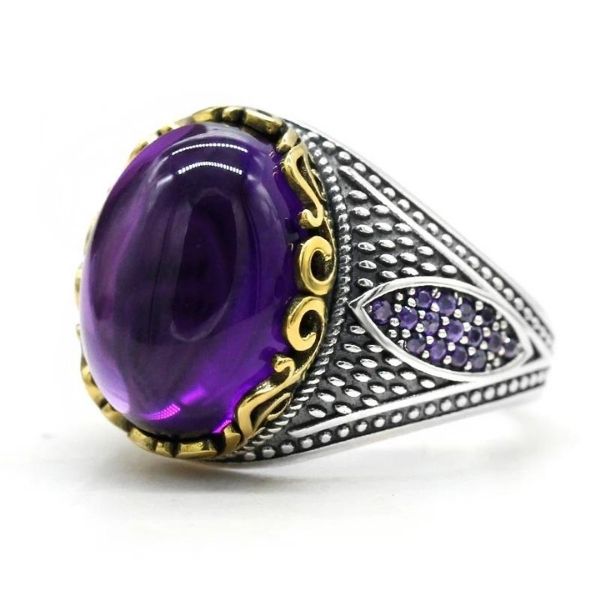 Lila-Ringe-mit-Amethyst-Stein-fur-Damen-Herren