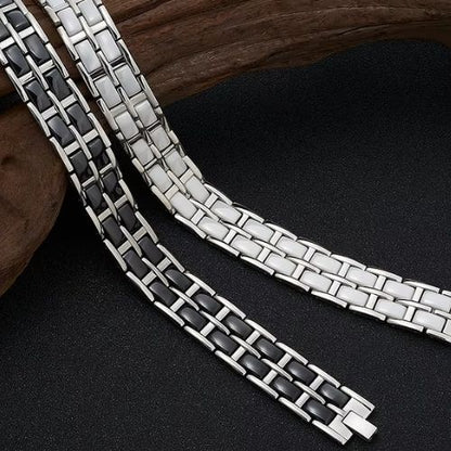 Magnet Armband für Herren Ringsilber