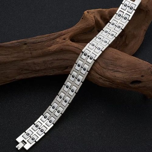 Magnet Armband für Herren Ringsilber