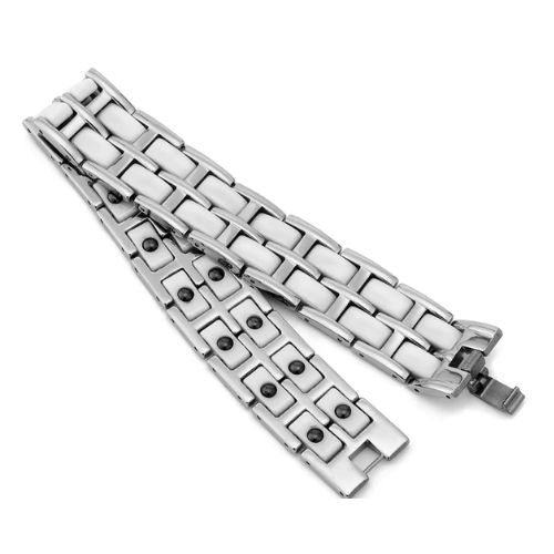 Magnet Armband für Herren Ringsilber