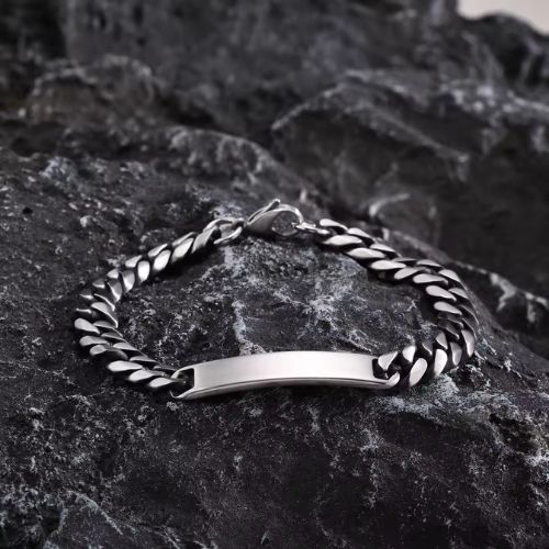 Männer Armband mit Gravur Ringsilber